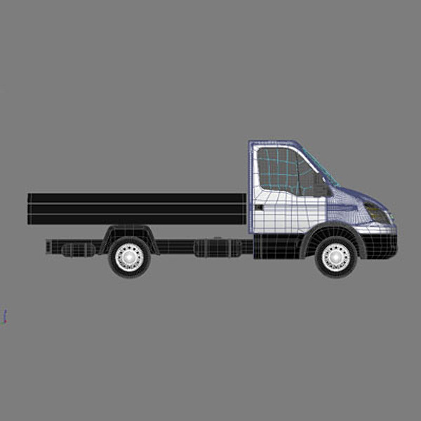 3d iveco van semi - model - Iveco Van with semi - trailer by aldaris81